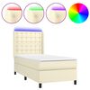 vidaXL Sommier &agrave; lattes de lit matelas LED Cr&egrave;me 90x200cm Similicuir