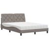 vidaXL Lit avec matelas taupe 140x190 cm tissu
