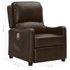 vidaXL Fauteuil de massage marron similicuir brillant