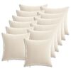 vidaXL Coussin 12 pc HEERLEN Cr&egrave;me 40 x 40 cm Tissu Chenille