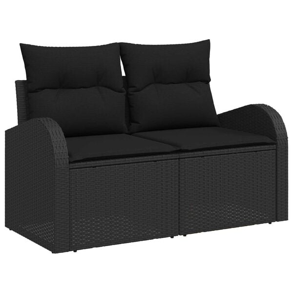 vidaXL Ensemble de canap&eacute; de jardin 7 pcs Noir 234 x 124 x 85 cm