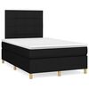 vidaXL Sommier &agrave; lattes de lit matelas et LED noir 120x190 cm tissu
