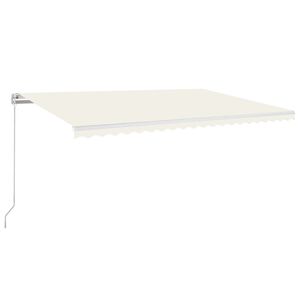 vidaXL Auvent manuel r&eacute;tractable avec LED 500x350 cm Cr&egrave;me
