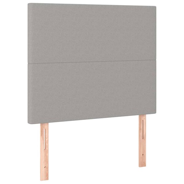 vidaXL Tête de lit à LED Gris clair 90x5x118/128 cm Tissu