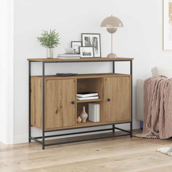 vidaXL Buffet Ch&ecirc;ne artisanal 100 x 35 x 80 cm Bois d'ing&eacute;nierie