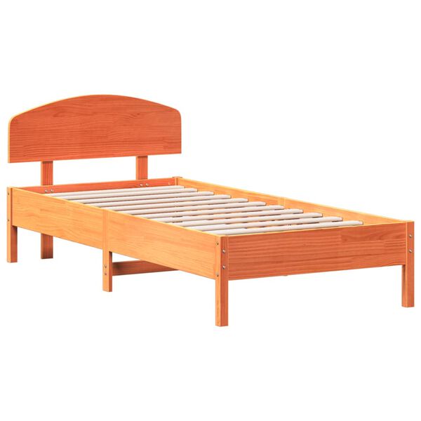 vidaXL Cadre de lit sans matelas cire marron 90x200 cm bois pin massif