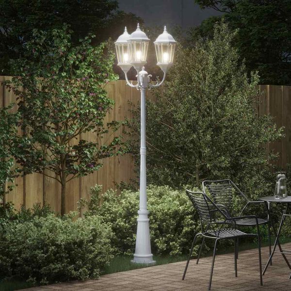 vidaXL Lumière de jardin Blanc 235 cm Aluminium