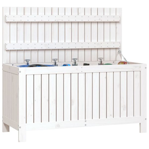 vidaXL Bo&icirc;te de rangement de jardin Blanc 115x49x60 cm Bois de pin
