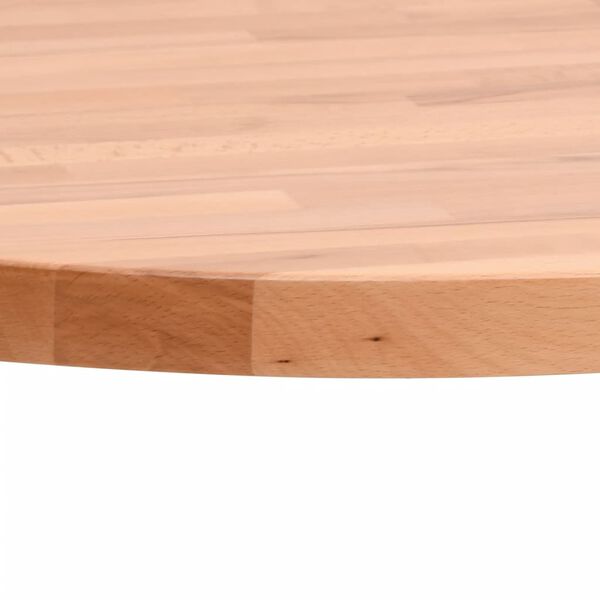 vidaXL Dessus de table &Oslash;80x4 cm rond bois massif de h&ecirc;tre