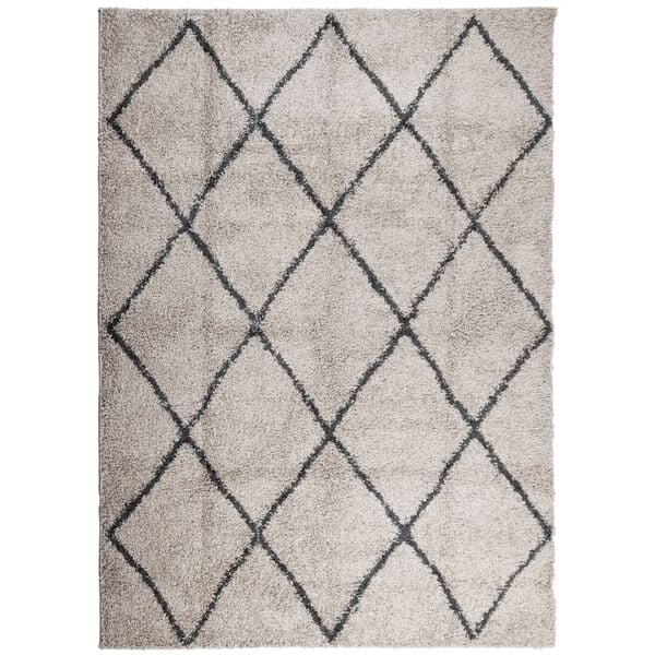 vidaXL Tapis shaggy à poils longs moderne beige anthracite 200x280 cm