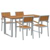 vidaXL Ensemble de salle &agrave; manger pour jardin 5 pc Gris