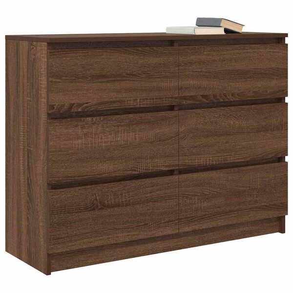 vidaXL Buffet ch&ecirc;ne marron 100x35x76 cm bois d'ing&eacute;nierie
