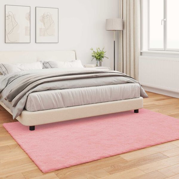 vidaXL Tapis en Fourrure Synth&eacute;tique de Lapin Olite Rose 120 x 170 cm