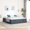 vidaXL Cadre de lit ottoman avec matelas gris fonc&eacute; 200x200 cm velours