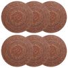 vidaXL Dessous de verre en herbe marine 6 pc Marron 100 % Herbe de mer
