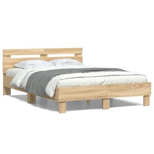 vidaXL Cadre de lit sans matelas ch&ecirc;ne sonoma 120x190 cm