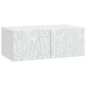 vidaXL Meuble TV mural 59,5 x 41 x 30 cm Blanc Bois d'ing&eacute;nierie