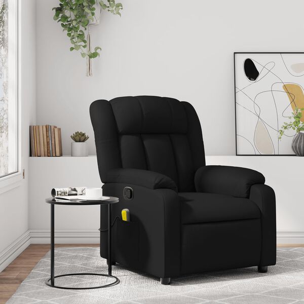vidaXL Fauteuil de massage inclinable noir similicuir