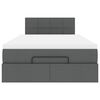 vidaXL Lit ottoman avec matelas et LED gris fonc&eacute; 120x200 cm tissu