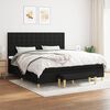 vidaXL Sommier &agrave; lattes de lit avec matelas Noir 200x200 cm Tissu