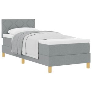 vidaXL Lit &agrave; ressorts avec matelas Gris clair 80 x 200 cm tissu