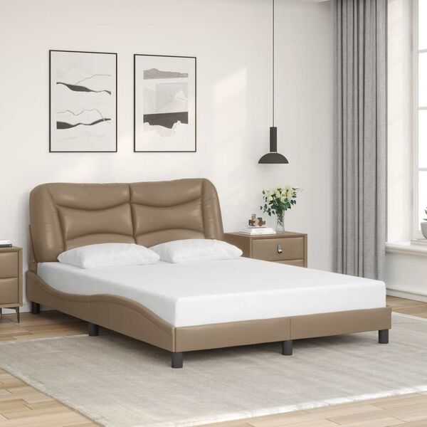 vidaXL Cadre de lit sans matelas Hvar cappuccino 120x200 cm similicuir