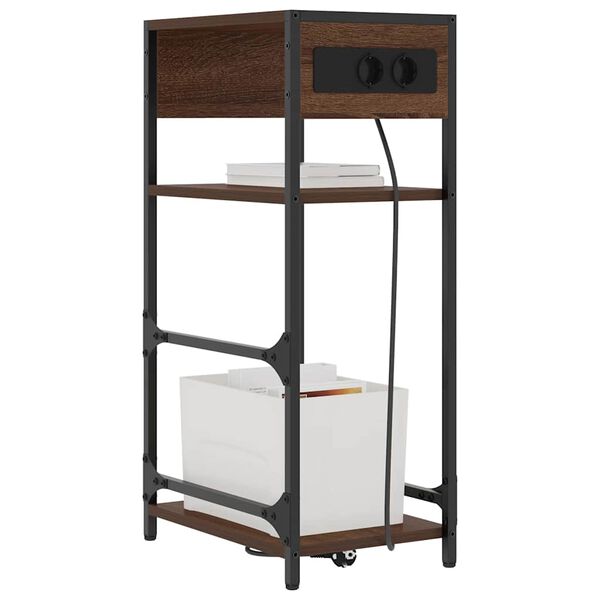 vidaXL Cabinet de chevet Ch&ecirc;ne brun 40 x 27 x 76 cm Bois d'ing&eacute;nierie