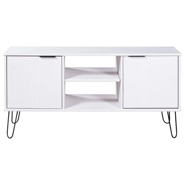 vidaXL Meuble TV New York Blanc Bois de pin massif