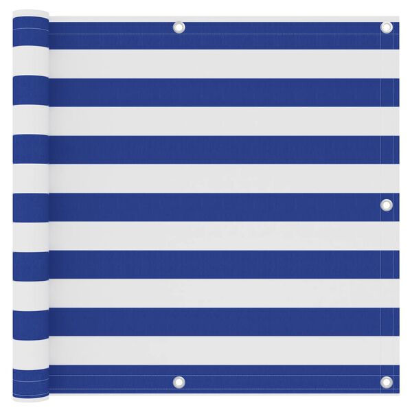 vidaXL &Eacute;cran de balcon Blanc et bleu 90x300 cm Tissu Oxford