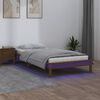 vidaXL Cadre de lit &agrave; LED sans matelas 100x200 cm bois massif