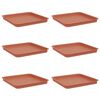 vidaXL Plateau carr&eacute; &agrave; fleurs 6 pc Rouge brique 36 x 36 x 3 cm