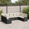 vidaXL Ensemble de canap&eacute; de jardin 9 pcs Noir et blanc polyrotin