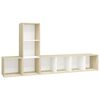 vidaXL Ensemble de meubles TV 3pcs Blanc chêne sonoma Bois ingénierie