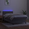 vidaXL Sommier &agrave; lattes de lit avec matelas et LED Gris clair 90x190cm