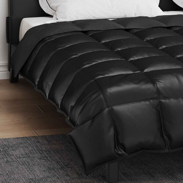 vidaXL Duvet d'hiver Noir 220 x 240 cm Satin et Microfibre