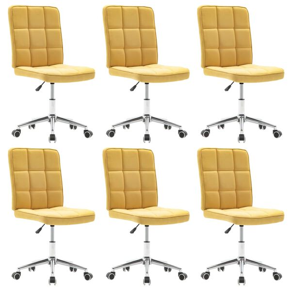 vidaXL Chaises &agrave; manger lot de 6 jaune tissu