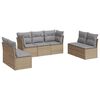 vidaXL Salon de jardin avec coussins 7 pcs beige r&eacute;sine tress&eacute;e