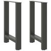 vidaXL Pieds de table &agrave; manger Anthracite 2 pi&egrave;ces 60 x (72-73) cm Acier