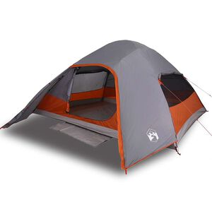 vidaXL Tente de camping &agrave; d&ocirc;me 4 personnes gris imperm&eacute;able