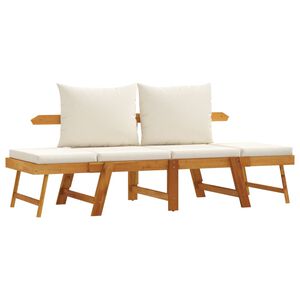 vidaXL Banc de jardin avec coussins 2 en 1 bois d'acacia massif