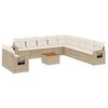 vidaXL Salon de jardin avec coussins 12 pcs beige r&eacute;sine tress&eacute;e