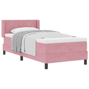 vidaXL Lit &agrave; ressorts avec matelas Rose 200 x 100 cm Velours