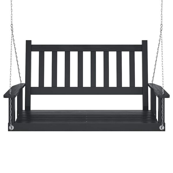 vidaXL Banc de balançoire de jardin chaînes en métal bois massif sapin