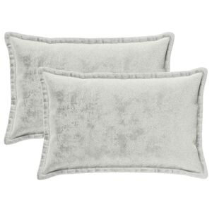 vidaXL Housse de coussin 2 pcs HOUTEN Gris clair 50 x 80 cm Flanelle