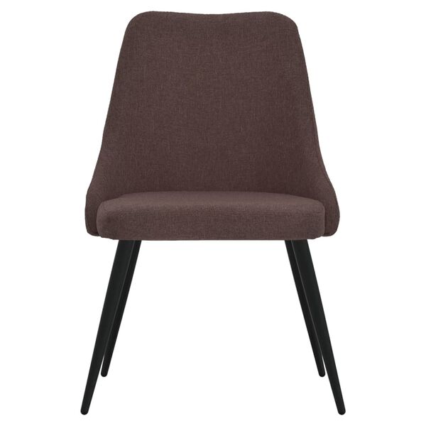 vidaXL Chaises &agrave; manger lot de 2 marron fonc&eacute; tissu