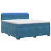 vidaXL Lit de box spring avec matelas et LED Bleu 180 x 200 cm Velours