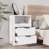 vidaXL Tables de chevet 2 pcs Blanc Bois d'ingénierie