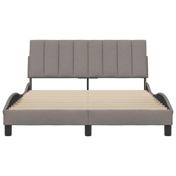vidaXL Cadre de lit sans matelas Hanko taupe 140x200 cm tissu