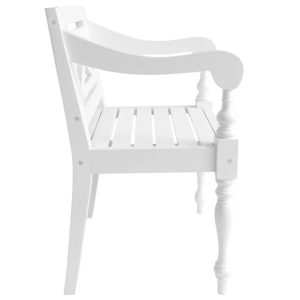 vidaXL Chaises Batavia lot de 2 blanc bois d'acajou massif