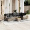 vidaXL Salon de jardin 8 pcs avec coussins gris r&eacute;sine tress&eacute;e